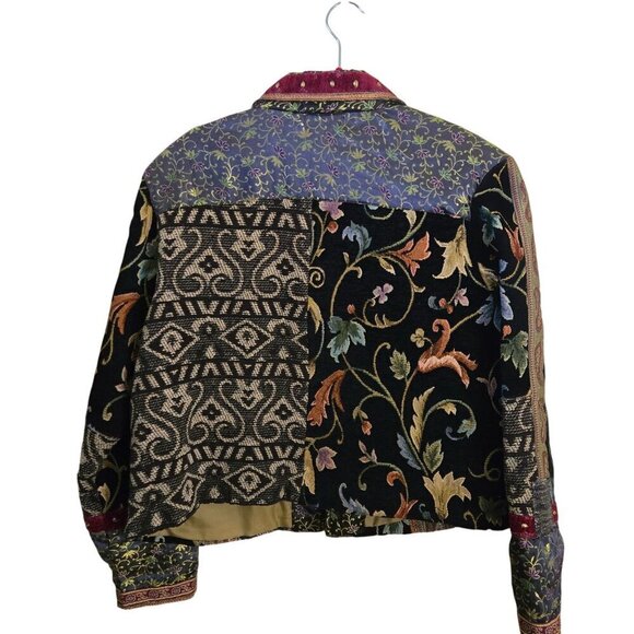 Coldwater Creek Vintage Patchwork Tapestry Beaded Bohemian Jacket Size XL - Picture 2 of 4